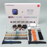 10-in-1 Ultra Max Suit Smartwatch & Earbuds Combo | 10-in-1 Set with 7 Interchangeable Straps | Fitness Tracker + Bluetooth Calling