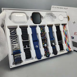 10-in-1 Ultra Max Suit Smartwatch & Earbuds Combo | 10-in-1 Set with 7 Interchangeable Straps | Fitness Tracker + Bluetooth Calling