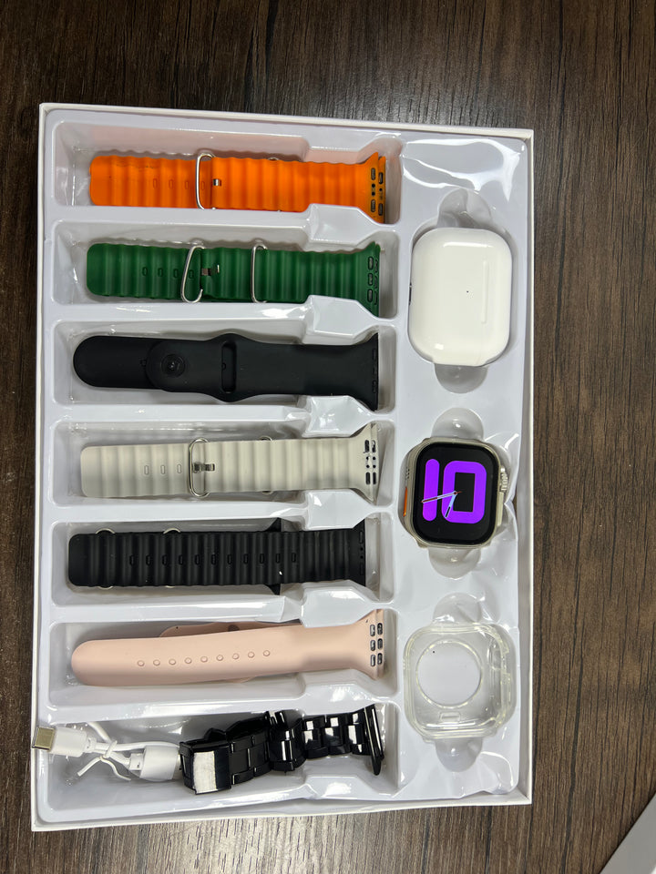 Ultra Smart Watch  – Bluetooth Calling, Fitness Tracker, Full Touch Display, Premium Gift Set