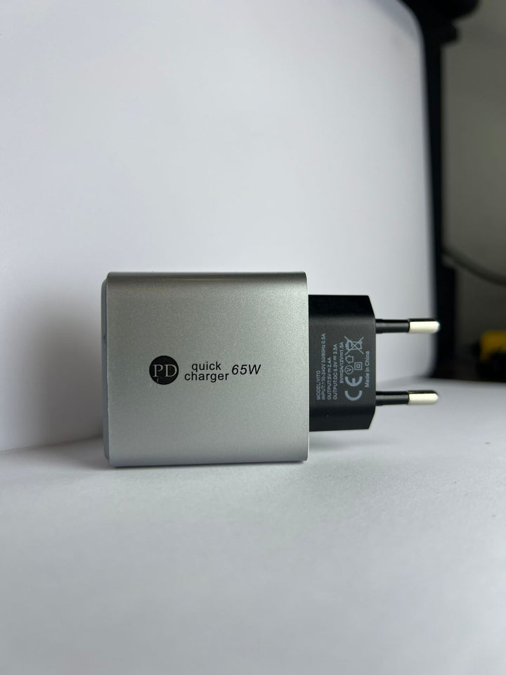 65W | 45W Fast Charging Port Yellow Charger + Type C Cable