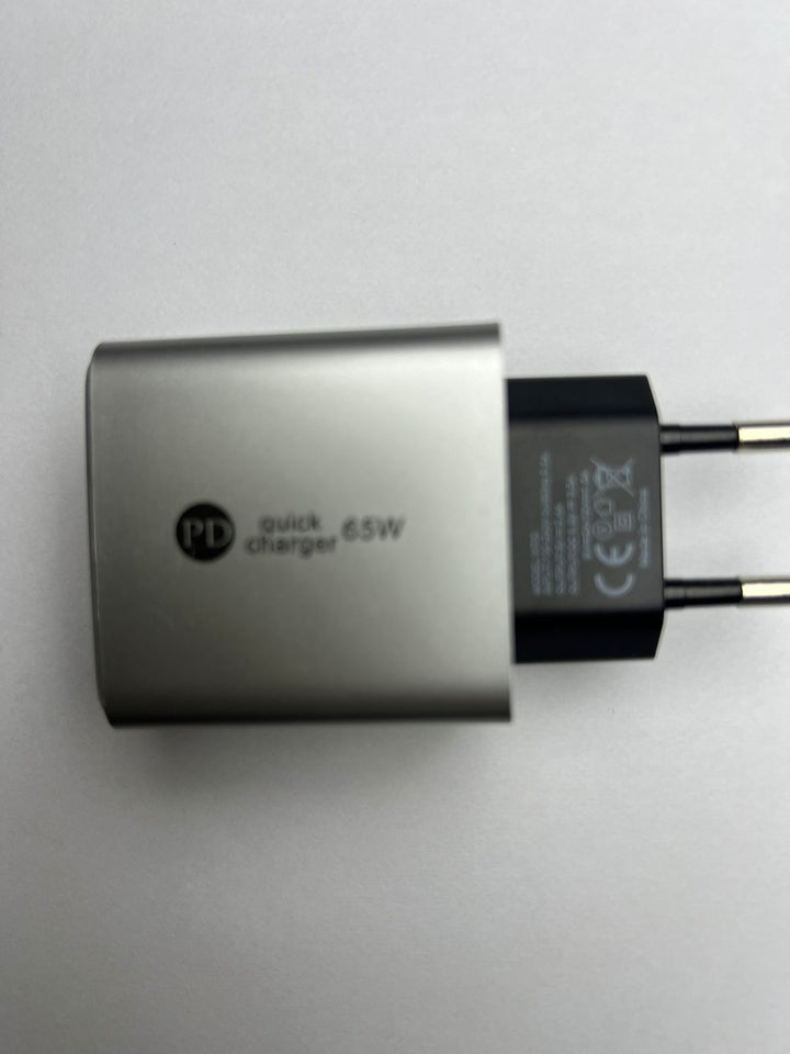 65W | 45W Fast Charging Port Yellow Charger + Type C Cable