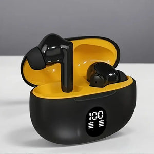 Smart Digital Display Earbuds – Long Playtime, Touch Control, USB-C Charging