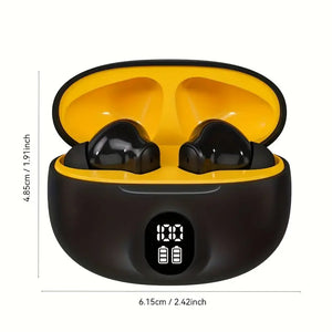 Smart Digital Display Earbuds – Long Playtime, Touch Control, USB-C Charging