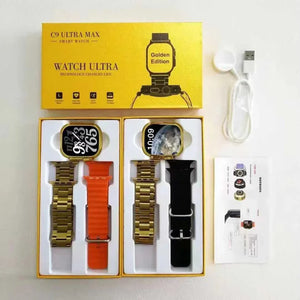 Ultra Max Gold Edition – Sleek Smartwatch with Call, Health & Sports Monitoring