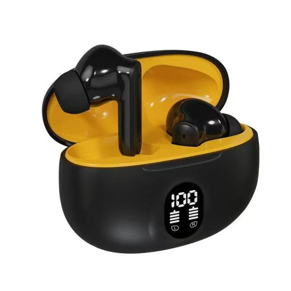 Smart Digital Display Earbuds – Long Playtime, Touch Control, USB-C Charging