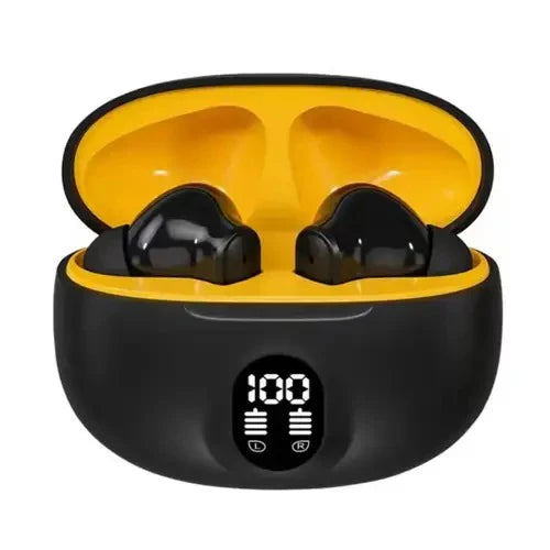 Smart Digital Display Earbuds – Long Playtime, Touch Control, USB-C Charging